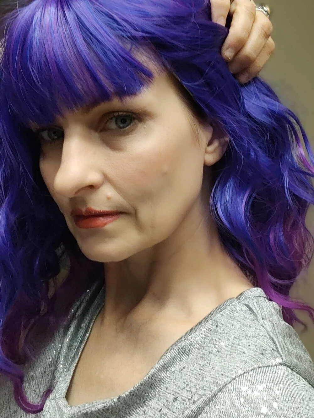 Purple And Pink Full Head Wig NWT